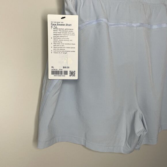 LULULEMON Pace Breaker Shorts Men XL Pale Blue NEW 5" Inseam - Picture 7 of 11
